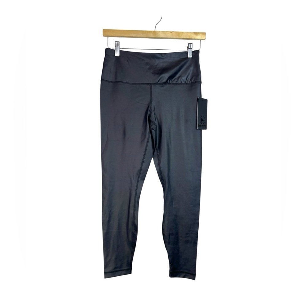 90 Degree Women’s Metallic Black Leggings Active Gym Yoga Size M NWT